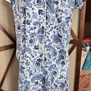 Ralph Lauren Blue and White Floral Pajama Set